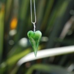 Custom Ordered hand carved heart on Sterling Silver from an incredible piece of "Snow" Jade