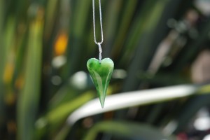 Custom Ordered hand carved heart on Sterling Silver from an incredible piece of "Snow" Jade
