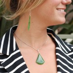 Beautiful Pendant/Earring set crafted from rare Emerald Siberian "Cats Eye" Jade on Sterling Silver